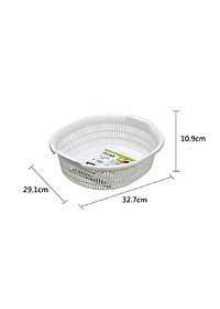 Bộ 01chậu & 01rổ nhựa Oval Sanada Seiko 5.3L cao cấp có tay cầm tiện dụng - Hàng nội địa Nhật Bản.