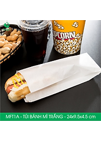 MFT1A - 24x9.5x4.5 cm - 100 Túi giấy bánh mì trắng