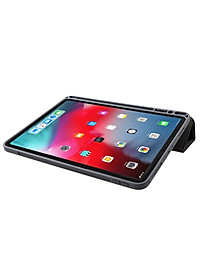 Bao da iPad pro 11 inh 2018 hiệu Mutural có khay để bút_ Màu đen_ hàng nhập khẩu