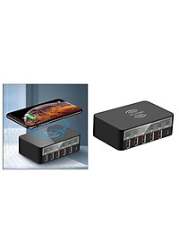 USB-C Qi Wireless 5-Port 5 USB Ports QC 3.0 Charging Station Dock LED Display for  UK