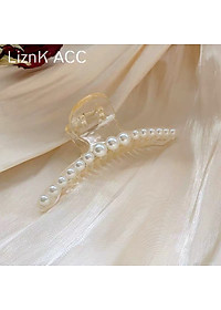 Kẹp Tóc Càng Cua Đính Ngọc Trai Nhân Tạo Phong Cách Hồng Kông Thâp Niên 90s