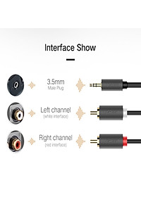 Cáp Audio 3.5mm to AV hoa sen (RCA) dài 1.5M Ugreen 10511 - Hàng chính hãng