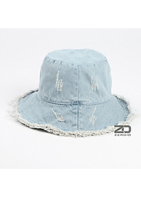 Nón vành tròn, Mũ bucket jean rách nam nữ phong cách cá tính