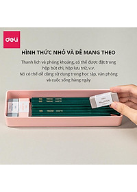 Gôm tẩy 2B Deli - Không bụi - Màu sắc vintage - Xanh dương/Hồng/Nâu