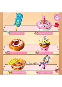 Đồ chơi xếp hình, lắp ráp 6 in 1 Qman 35011 - Điểm tâm ngọt ngào - Dành cho bé gái từ 6 tuổi