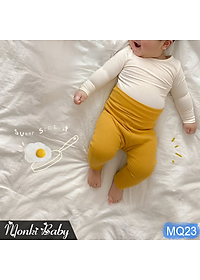 Quần cotton cao cấp cho bé sơ sinh, dáng cạp cao giữ ấm bụng, chất mềm mịn siêu đẹp, có lựa chọn lót lông mịn ấm | MQ23