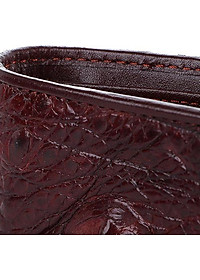 Ví nam Huy Hoàng da cá sấu kiểu đứng gù đầu màu nâu đỏ HT2740