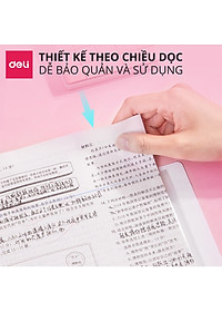 File Lá Học Sinh A4 Deli - 30/40 Lá - Xanh Dương/Hồng/Trắng - 1 Chiếc - 72493 / 72494