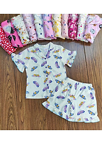 Đồ bộ bé gái, bộ pijama ngắn tay cho bé gái size 18-35kg chất cotton mềm mát