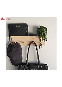 Kệ Treo Áo Khoác, Khăn, Đồ Dùng Gắn Tường Bằng Gỗ Thông, Kệ Gỗ Treo Tường Anzzar