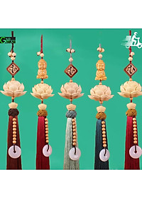 Khánh Liên Hoa Trang Trí Xe Hơi , Dây Treo Sen Gỗ Hoàng Dương Trang Trí Ô Tô