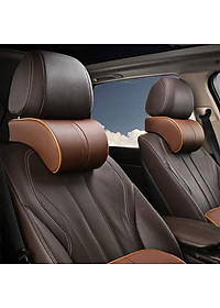 GỐI TỰA ĐẦU, TỰA LƯNG 3D CHẤT LIỆU CAO SU NON BỌC  DA TRÊN XE Ô TÔ - NHIỀU MÀU