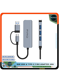 Hub Type C FIRO Và Hub USB FIRO 3.0 Adapter 4in1 - Bộ Chia USB FIRO Ra Nhiều Cổng Kết Nối Chuyển Đổi Cho Laptop,PC, Máy Tính Đa Năng - Hub FIRO Hỗ Trợ Sạc Pin, Kết Nối Đa Năng Ổ Cứng, Bàn Phím, Chuột, Máy In, Thiết Bị Chia Ổ USB - Hàng Chính Hãng