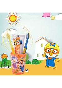 Bộ 4 bàn chải đánh răng + kem đánh răng + cốc Pororo Hàn Quốc