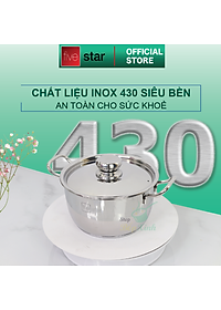 Bộ Nồi Inox 430 Bếp Từ Fivestar 3 Chiếc Nắp Inox Tặng 5 Muỗng Ăn Inox