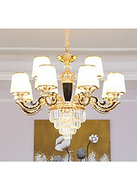 Đèn chùm HINN pha lê 12 tay trang trí nhà cửa hiện đại  - kèm bóng Led chuyên dụng