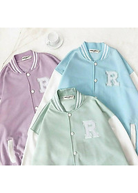 Áo Khoác Bomber Nỉ Bông Jemcloset Ray Tay Dài Form Rộng Unisex Nam Nữ Ulzzang KUN