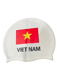 Bộ Kính Bơi VIEW V500S Chống Tia UV Chống Sương Mù Và Nón Bơi In Hoạ Tiết Lá Cờ (Trắng) - Hàng Chính Hãng