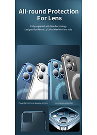 Ốp Lưng Mag safe Trong Suốt MIPOW TEMPERED GLASS Dành Cho iPhone 13 Mini, Iphone 13/ 13 Pro, 13 Pro Max - Hàng Chính Hãng