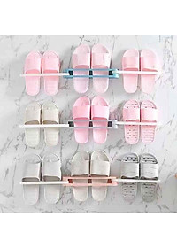 Kệ Để Giày Dép Thông Minh Thanh Treo Khăn Đa Năng, Giá Treo Kẹp Dép Tiện Dụng Treo Tường 3 NGĂN Gấp Gọn Dán Tường - Hàng Loại 1 - CHính Hãng MINIIN