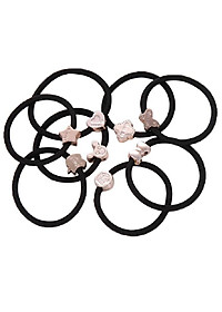 100 dây thun chun buộc tóc hạt kim loại phong cách Hàn Quốc nhiều màu mẫu ngẫu nhiên