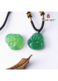 Nơi bán Mặt dây chuyền phật Di Lặc đá mã não xanh mệnh hỏa, mộc - Ngọc Qúy Gemstones