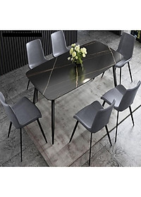 Bộ bàn ăn 4 ghế mặt đá ceramic Juno sofa