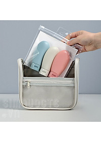 Set 3 Lọ chiết mỹ phẩm, dầu gội du lịch siêu tiện lợi dung tích 60ml kèm túi zip