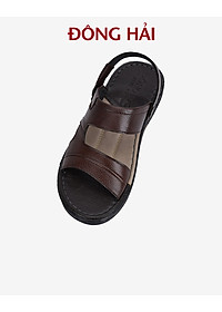 Sandal nam da bò Đông Hải quai ngang thiết kế bản to nam tính dễ phối trang phục - S1131