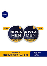 Combo 2 Kem Dưỡng Da Nam NIVEA MEN Creme 3in1 Giúp Giảm Nhờn, Sáng Da, Cấp Ẩm (30ml) – 83923