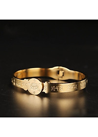 VÒNG TAY TITAN KHẮC HOA SEN VÀ CHÚ LĂNG NGHIÊM MẪU MỚI