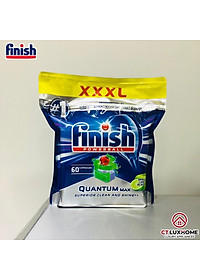 Viên rửa chén bát Finish Quantum Max 60 viên hương chanh 