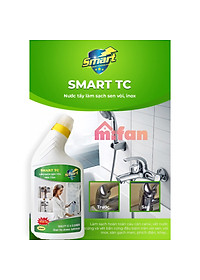 Làm Sạch Sen, Vòi Inox, Tường Sàn Gạch Nhà Tắm SMART TC - Tẩy Cặn Canxi, Vết Nước Cứng, Vết Bẩn Lâu Ngày - Tặng kèm chổi lông - MIFAN Phân Phối Chính Hãng