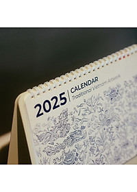 Lịch để bàn 2026 AO+ bản giới hạn có lịch âm in họa tiết hoa văn vốn cổ AA625
