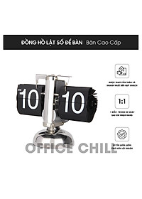 Đồng Hồ Để Bàn lật số cơ học Auto Flip Clock Retro Mac Setup Đồng hồ phong cách vintage cổ điển Sang Trọng chất liệu thép không gỉ