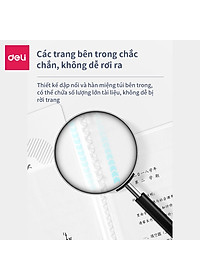 File Lá Học Sinh A4 Deli - 30/40 Lá - Xanh Dương/Hồng/Trắng - 1 Chiếc - 72493 / 72494