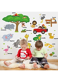 Decal dán tường từ tiếng anh về loài vật cho bé ZOOYOO SK9084-kiddecals