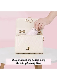 Dù Mini Gấp Gọn  UPF50+ 2 Lớp Chống UV Tia Cực Tím ( Ô Che Mưa Nắng Bỏ Túi Văn Phòng Kích Thước Siêu Nhỏ 18cm ) - Hàng Chính Hãng MINIIN