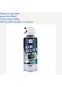 Chai xịt vệ sinh máy ảnh, bàn phím, bo mạch máy tính 450ML- Bình xịt khí nén đa năng dùng cho máy quay, ống kính, điện thoại...- Hàng nhập khẩu