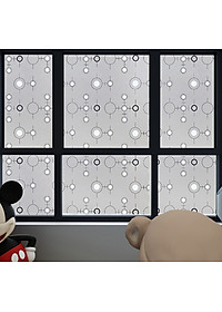 Combo 5m Decal Giấy Dán Kính Vòng Tròn Trắng Đen (5mx0.45m)