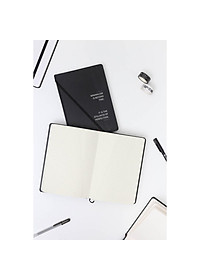 Sổ tay A7 Grid Đen Crabit - The Black Book 130GSM - Sổ tay bìa cứng ô vuông ghi chép, làm bullet journal - Sổ Minimalism