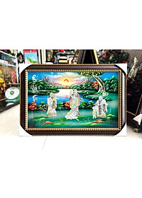 { SIÊU SALE } Tranh Sơn Mài - PHÚC LỘC THỌ | Khảm Cừ Cao Cấp | Size 50x80 cm