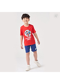 Đồ bộ bé trai cộc tay BIGFOX - MISS MEOW size đại chất cotton phong cách Âu Mỹ in Siêu nhân 11 - 40 kg QATE