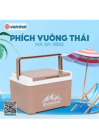 Phích vuông thái 2.3L 3932, Phích mini giữ nhiệt tiện lợi, Phích Đá giữ nhiệt lên đến 8h, Phích Đá Giữ Nhiệt Văn Phòng Việt Nhật cao cấp - Hàng Việt Nam