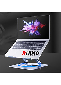 Kệ đỡ Laptop xoay 360° tản nhiệt Rhino KL301, giá đỡ máy tính nhôm cao cấp, gấp gọn - Hàng chính hãng
