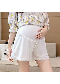 Quần Đùi Bầu Mặc Nhà Mùa Hè Azuno A10 Chất Liệu Lụa Ren Siêu Mát Có Đáp Và Chun Chỉnh Bụng Co Giãn Thoải Mái