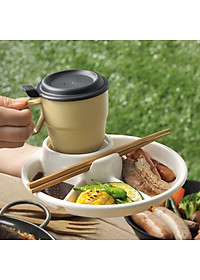 Combo bình nước nắp bật Yamada 1,8L + Cốc uống nước có nắp 360ml - nội địa Nhật Bản