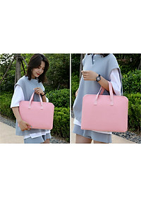 Túi xách chống sốc cho máy tính, macbook, laptop chống nước, siêu nhiều ngăn màu tím - HỒNG - 14 INCH