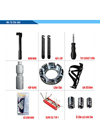 Bộ Dụng Cụ Sửa Chữa Xe Đạp Di Động Bơm Lốp Đa Năng Mini Và Vá Săm Xe Đạp Gắn Sườn Xe (Dạng Bình Nước) MaiLee