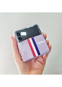 Ốp lưng chống sốc trong suốt cho Samsung Galaxy Z Flip 3 hiệu Likgus Thom Brow (chất liệu cao cấp, thiết kế thời trang họa tiết 3 sọc màu) - hàng nhập khẩu